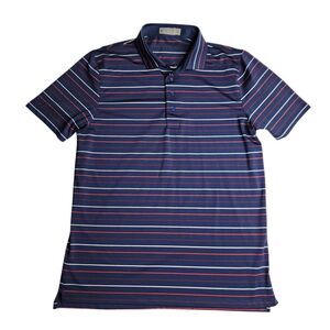 G FORE Polo Golf Shirt Navy Red White Striped G4 Men's Size Large